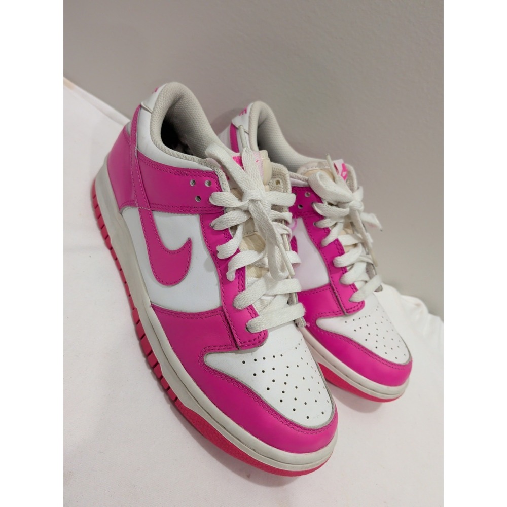 Nike Youth Dunk Low (GS) Size 7Y White/Laser Fuscia |FB9109-102|